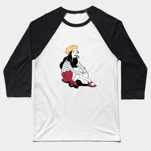 Girl in Red Shoes Baseball T-Shirt by This_n_That